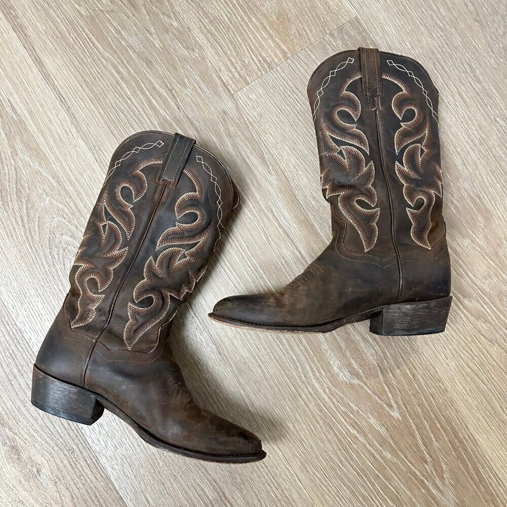 Dan Post Leather distressed Renegade Western boots 8 - Picture 6 of 10